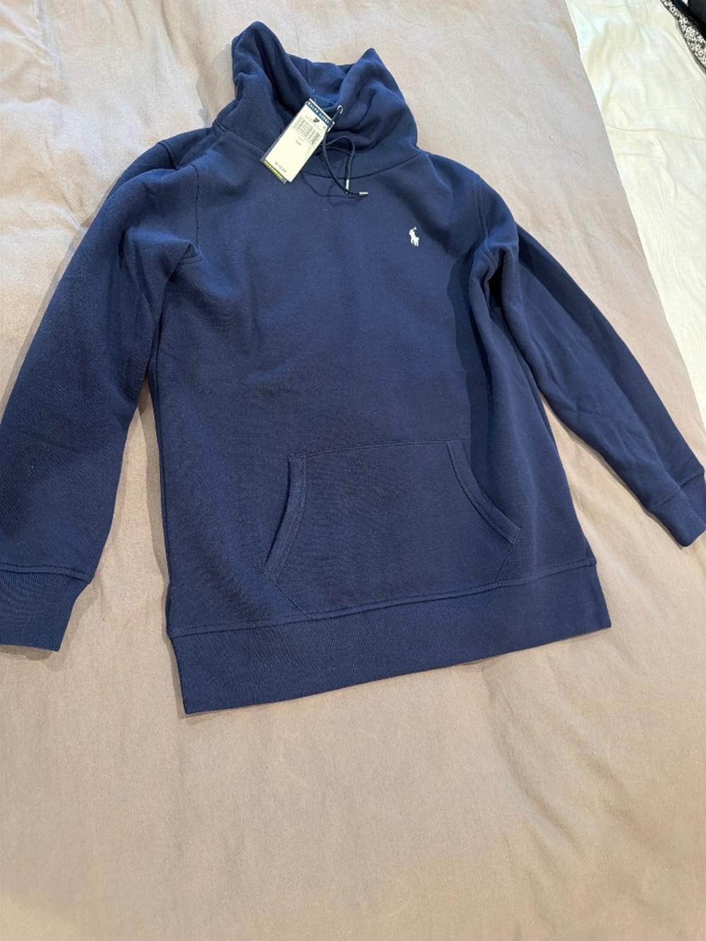 Polo Ralph Lauren Navy Funnel Neck Hoodie – NWT – Size Small